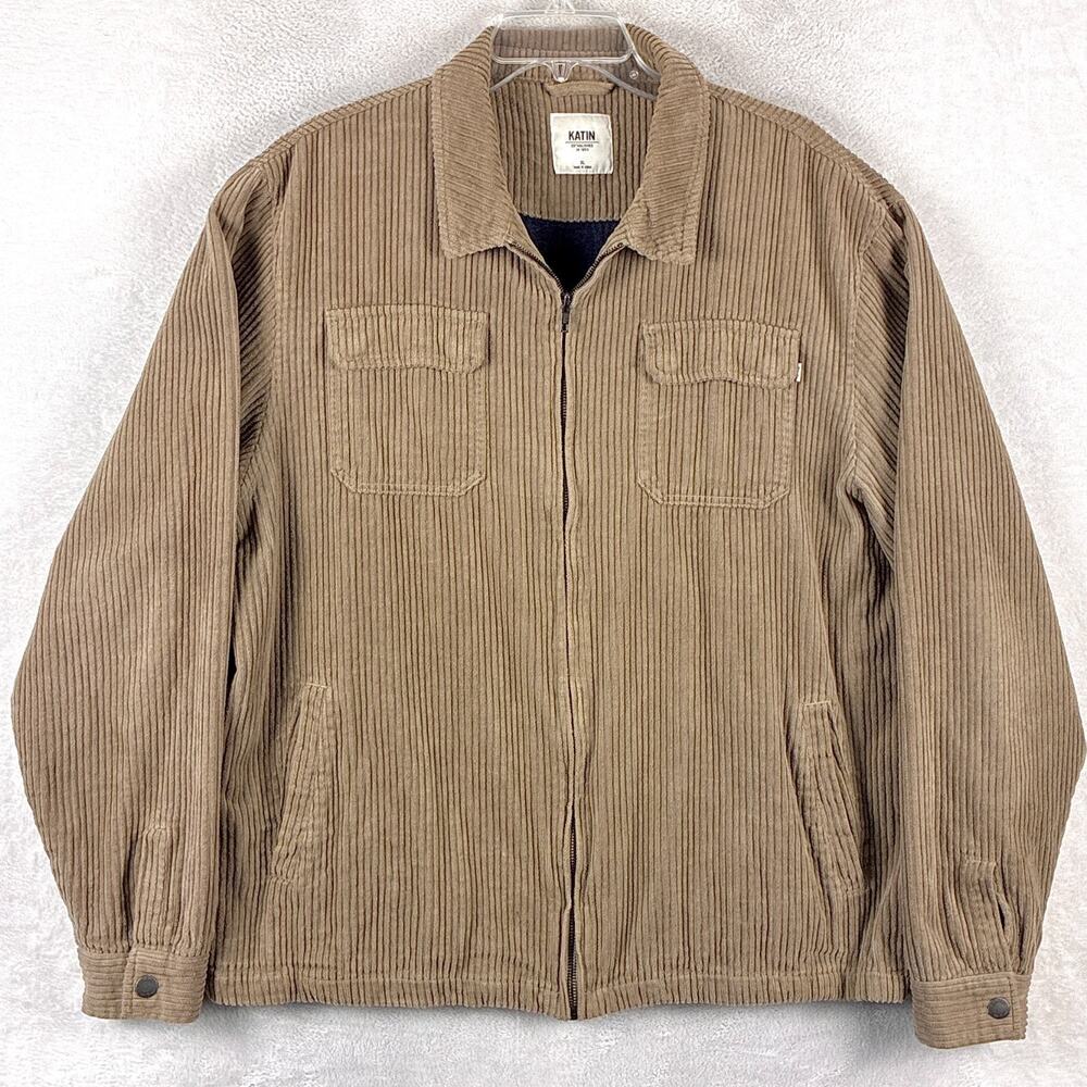 Katin Jacket Mens XL Brown Kane Corduroy Preppy Classic Harrington Huckberry